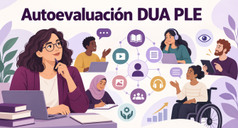 Representación de un docente pensando en los criterios del DUA.