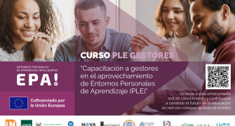 Vista de uno de los banner de publicidad del curso sobre PLE dirigido a gestores universitarios.